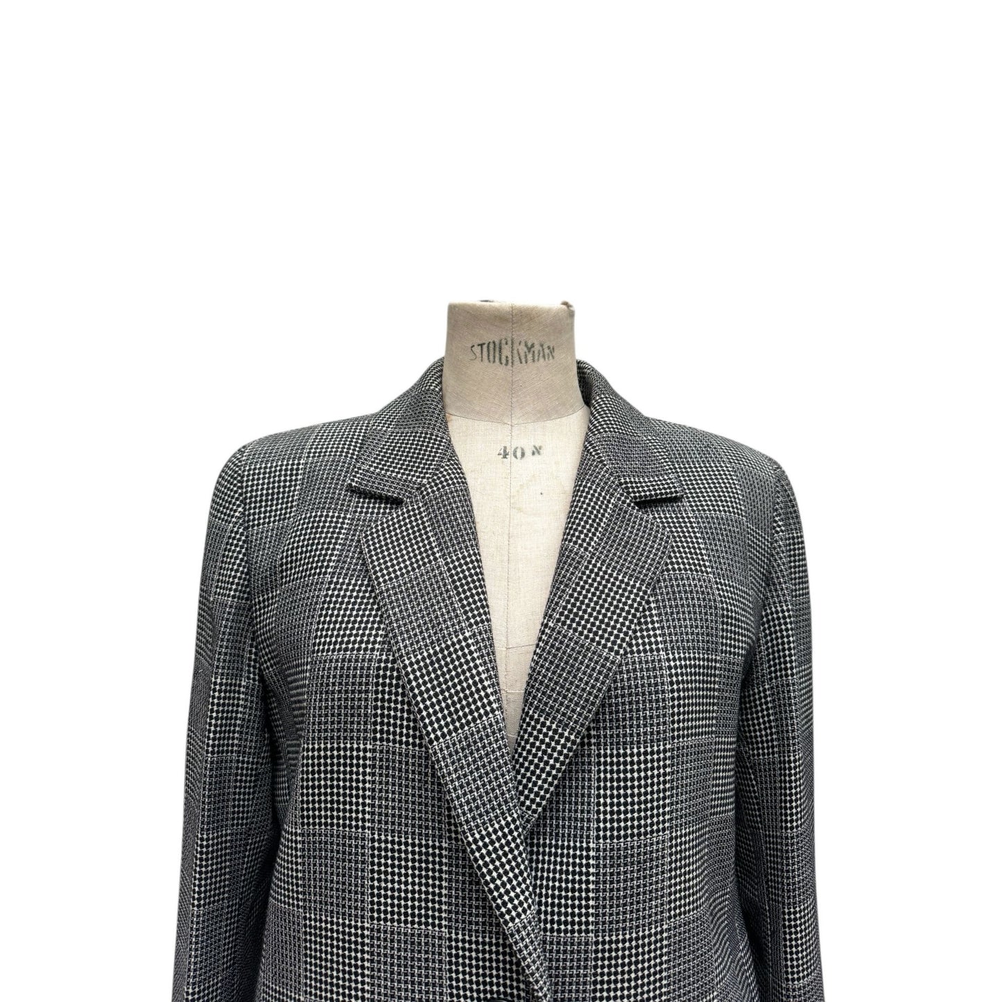 FW 1994 Grey Wool Checkered Blazer Jacket