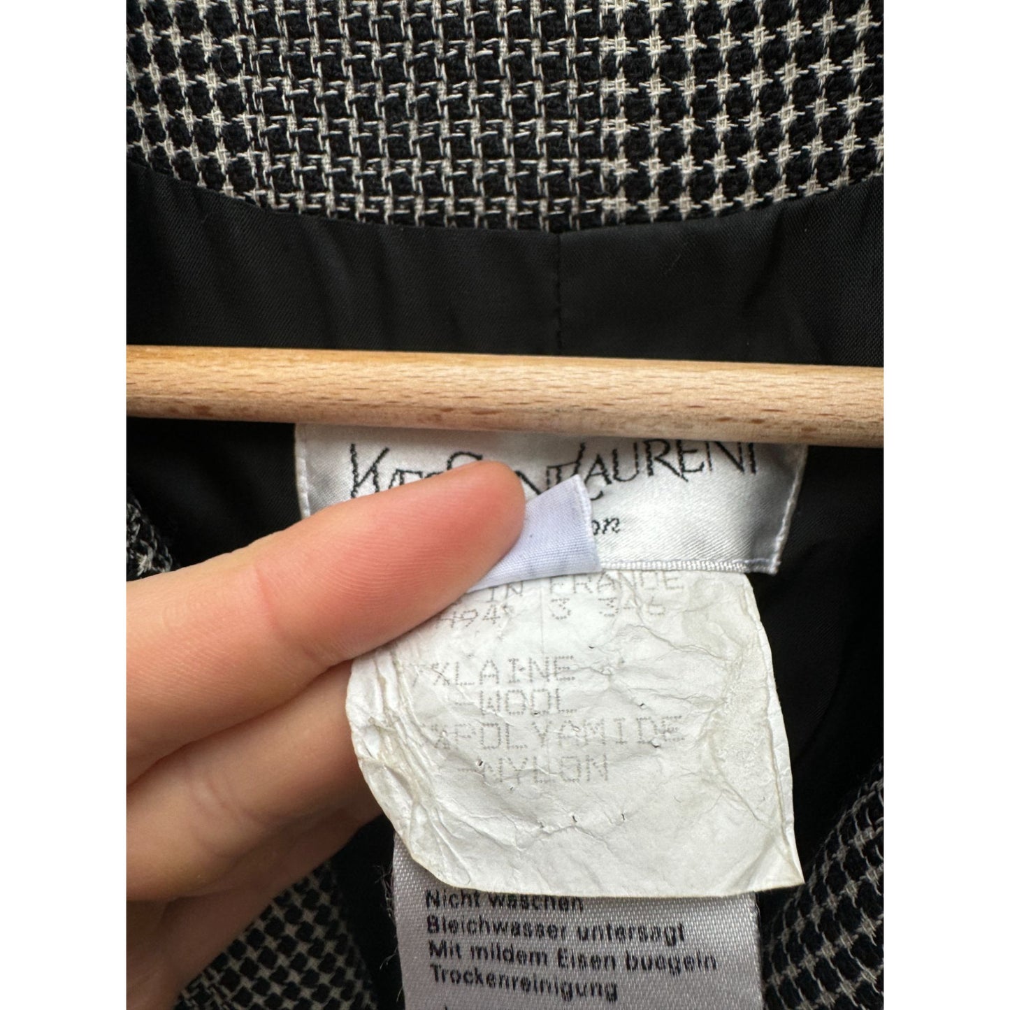 FW 1994 Grey Wool Checkered Blazer Jacket