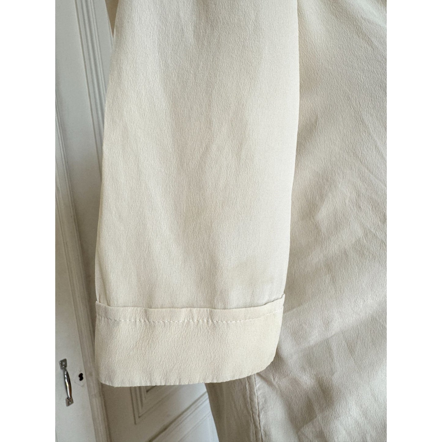 Beige Silk Pleated Dress