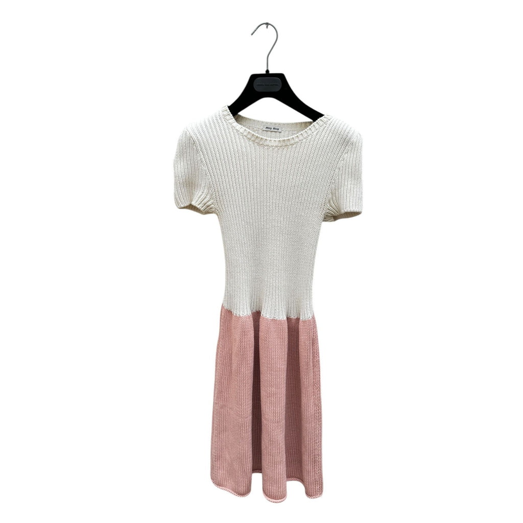 White Pink Knitted Dress