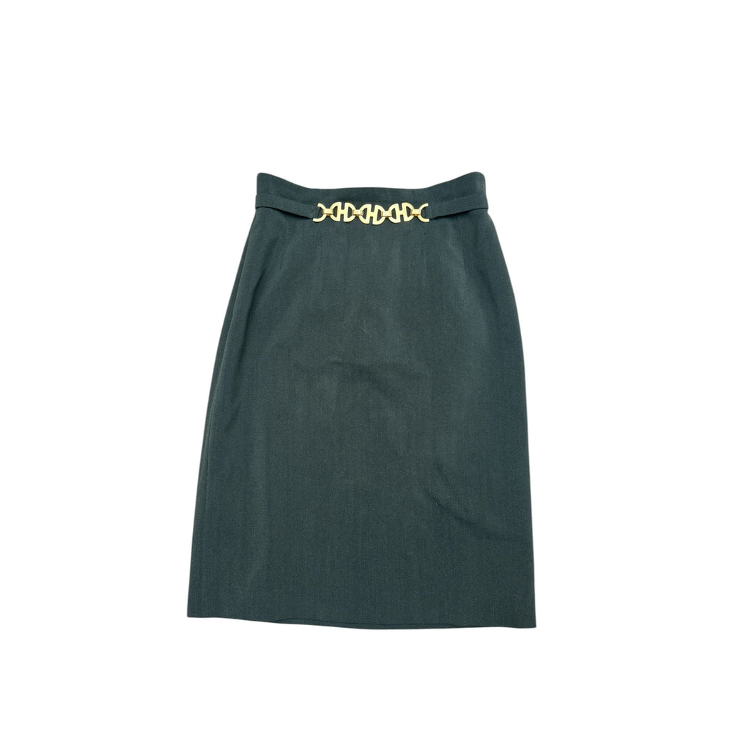 Kaki Wool Skirt