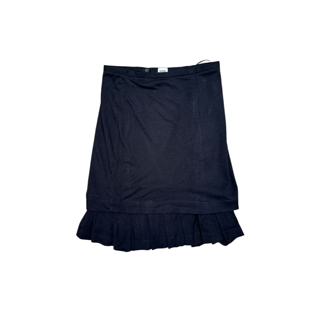 Luxurious Black Wool Skirt