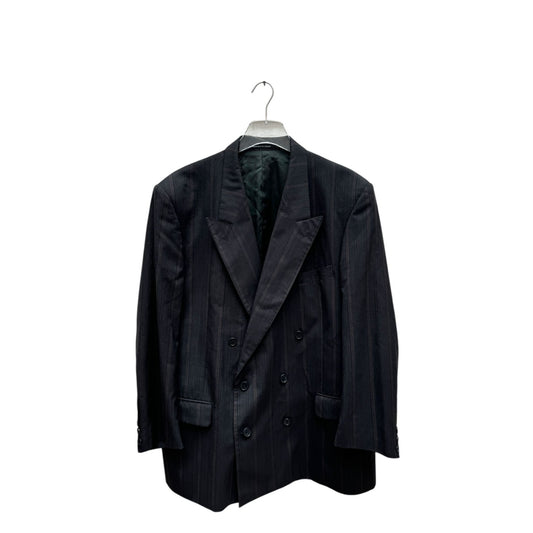 Grey Wool Striped Blazer Jacket