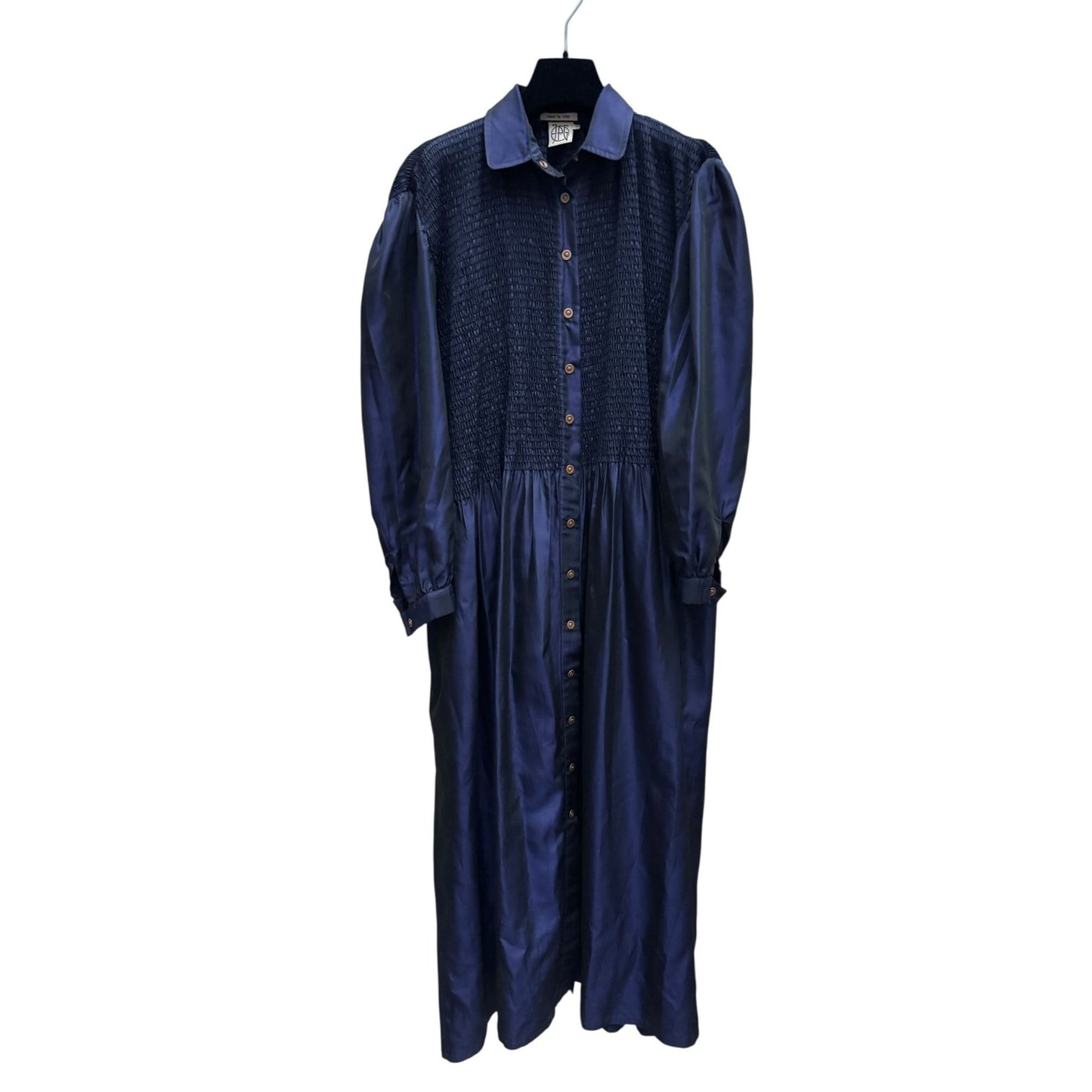 Vintage Navy Silk Maxi Dress