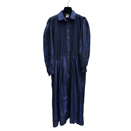 Vintage Navy Silk Maxi Dress