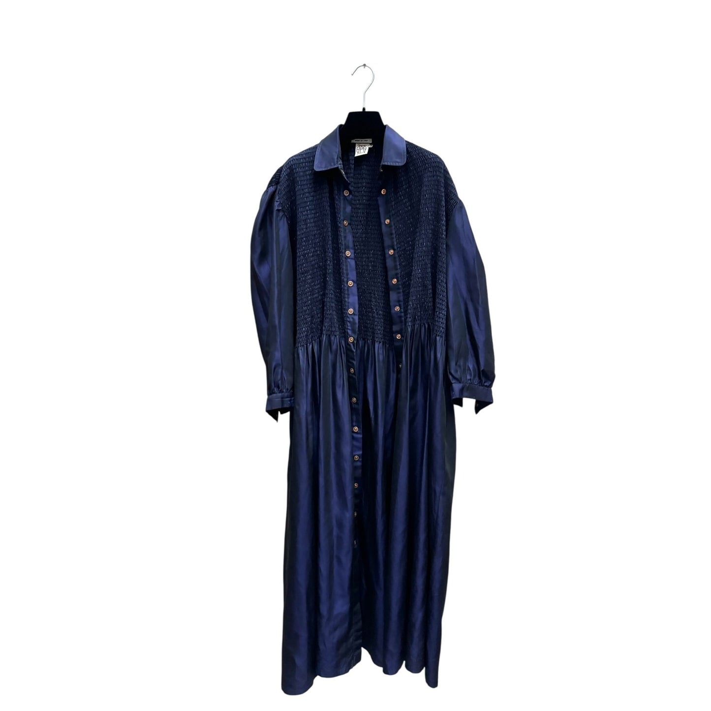 Vintage Navy Silk Maxi Dress