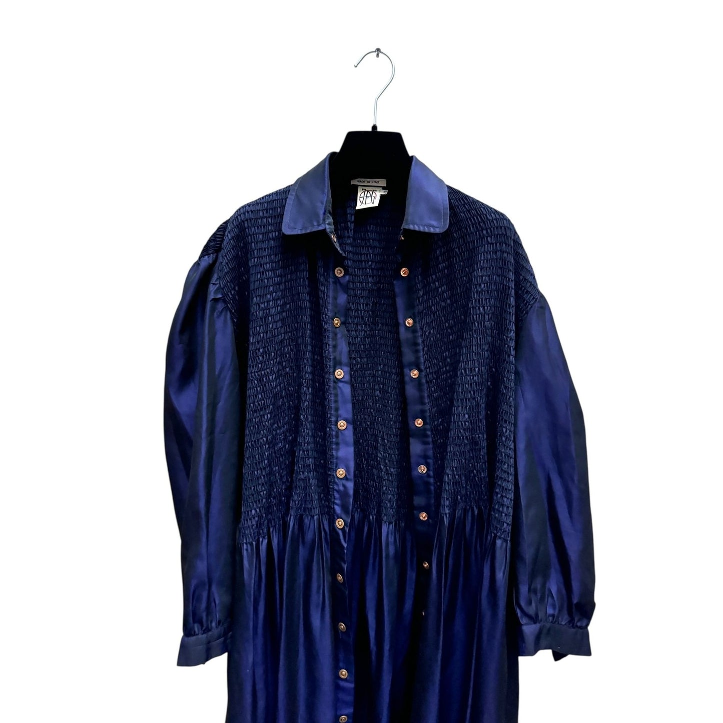 Vintage Navy Silk Maxi Dress