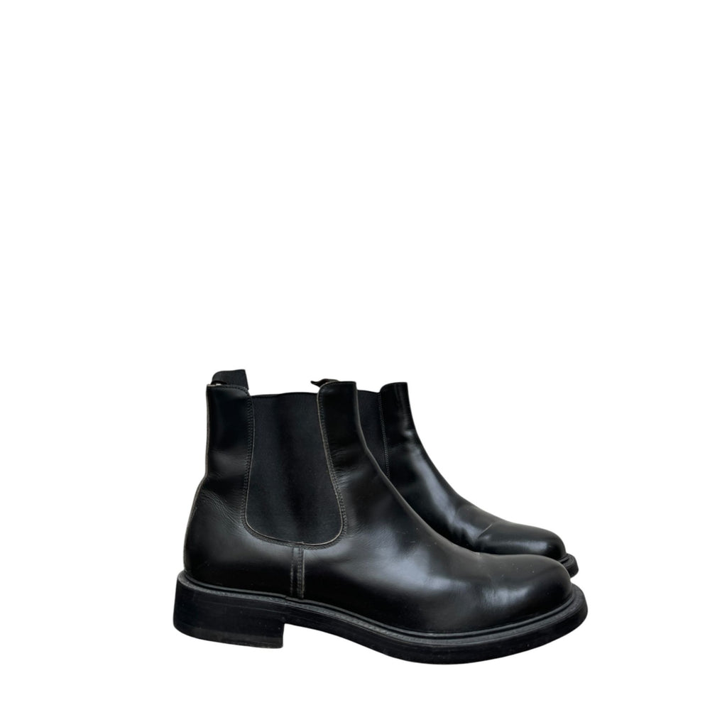 Black Leather Chelsea Boots