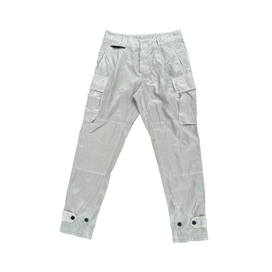 Beige Silk Blend Cargo Pants