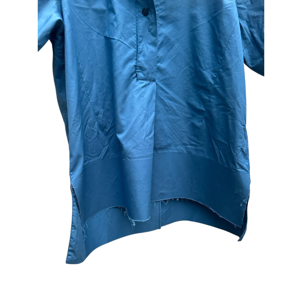 Blue Cotton Short Sleeves Shirt