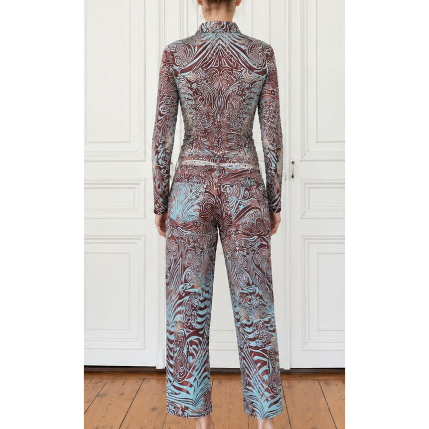 1996 Tribal Print Top & Cropped Pants Set