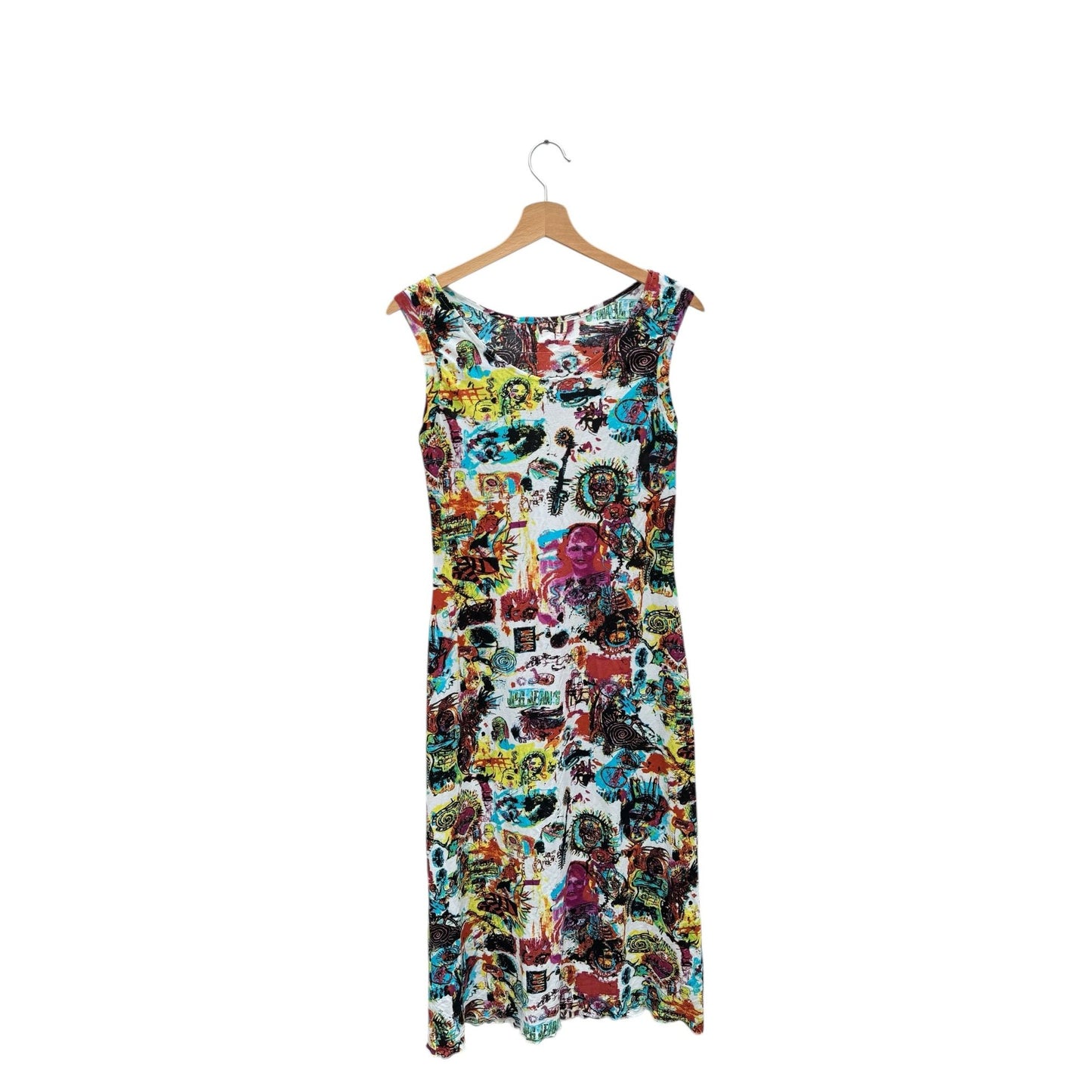 Long Mesh Dress Basquiat  Allover Print