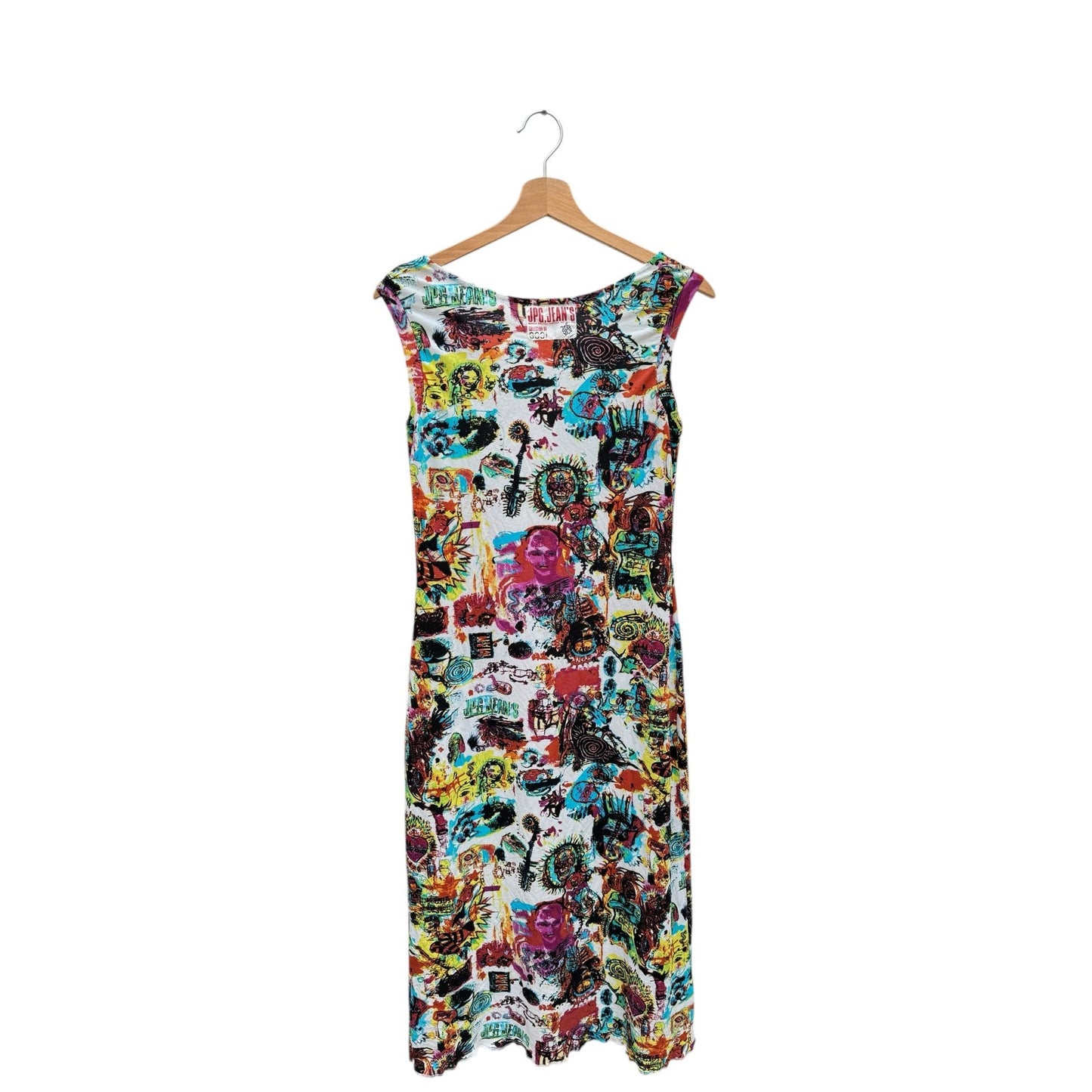 Long Mesh Dress Basquiat  Allover Print