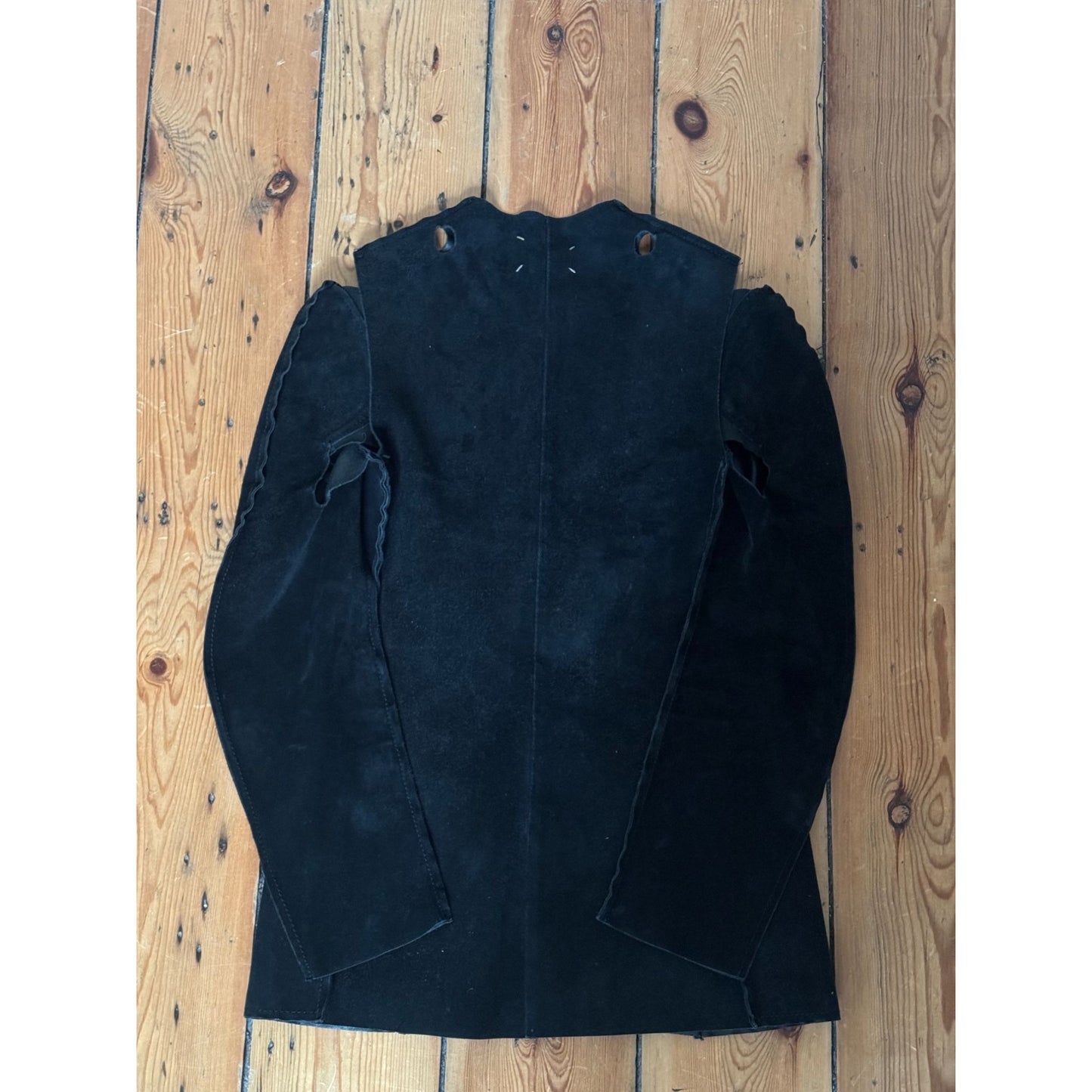 SS 1998 Black Suede Flat Sewing Pattern Jacket