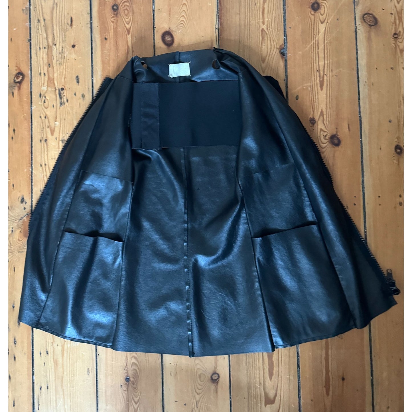 SS 1998 Black Suede Flat Sewing Pattern Jacket