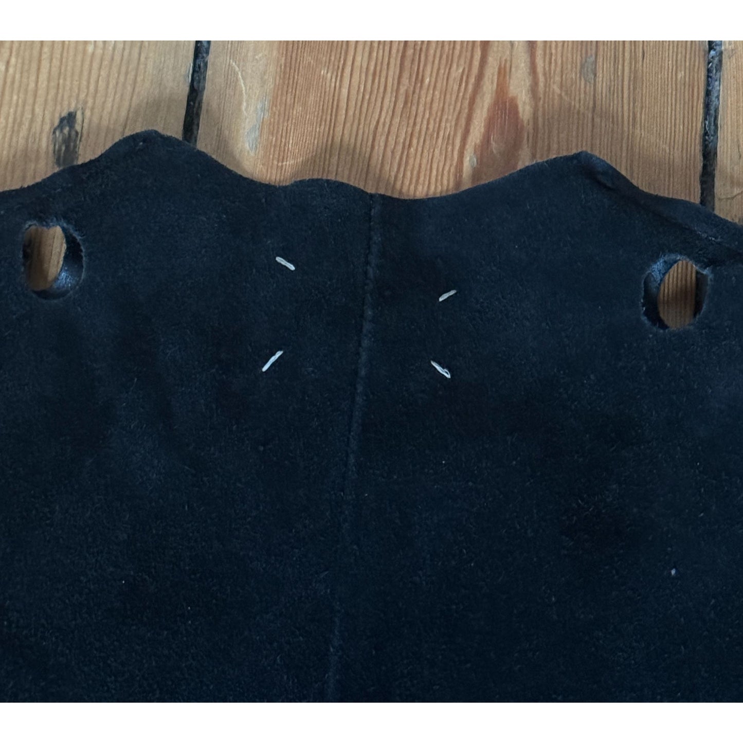 SS 1998 Black Suede Flat Sewing Pattern Jacket