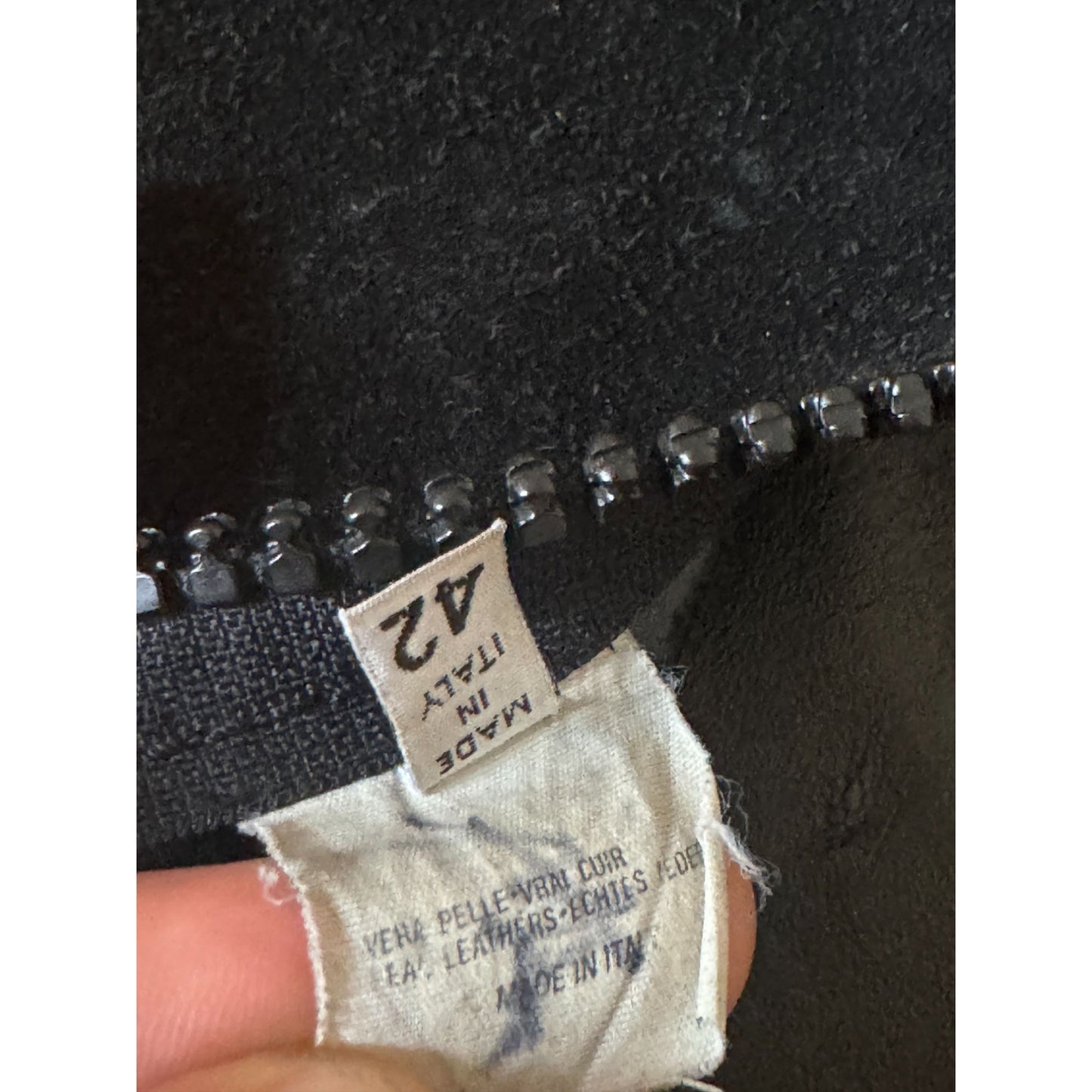 SS 1998 Black Suede Flat Sewing Pattern Jacket