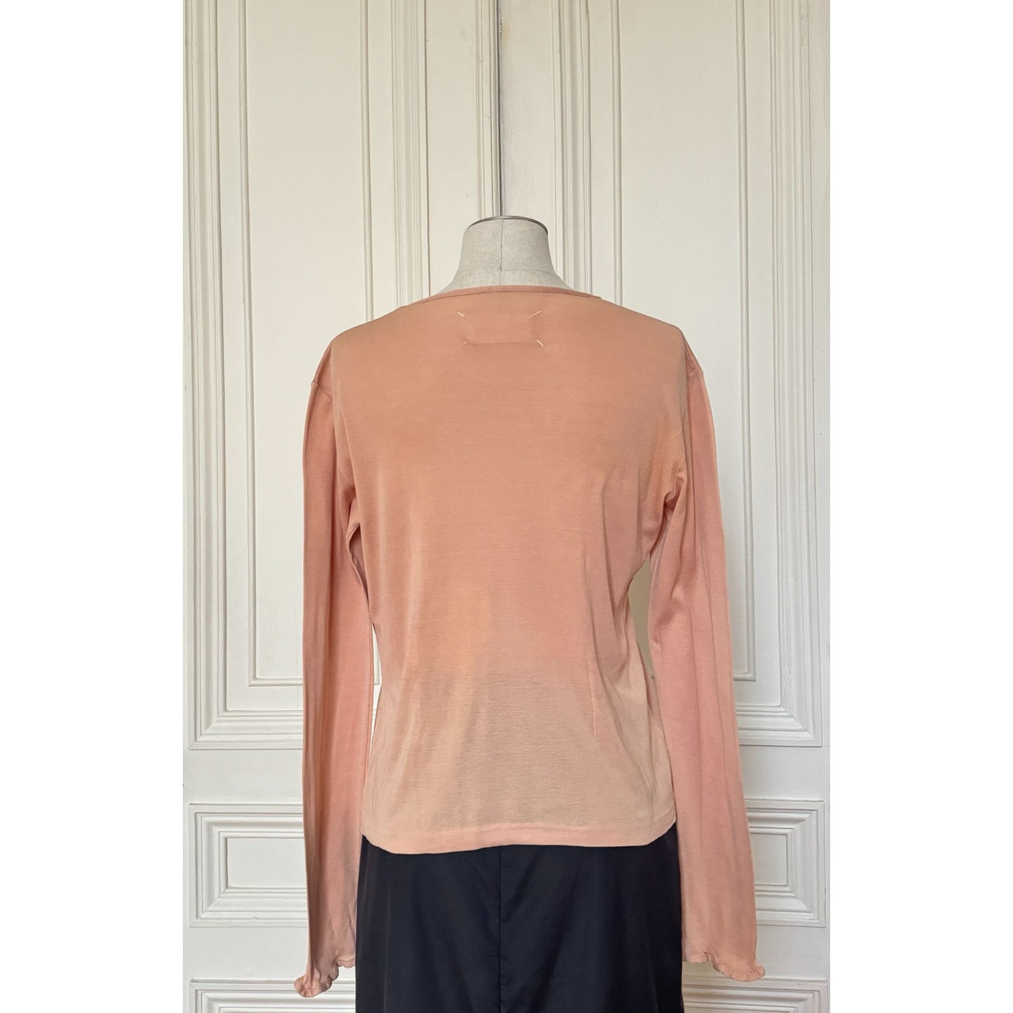 Martin Margiela 1990s Nude Cotton Long Sleeve Top Size M