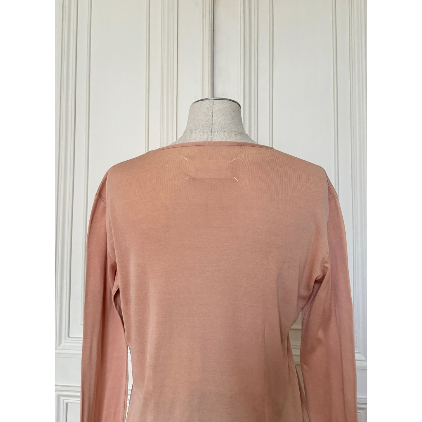 Martin Margiela 1990s Nude Cotton Long Sleeve Top Size M