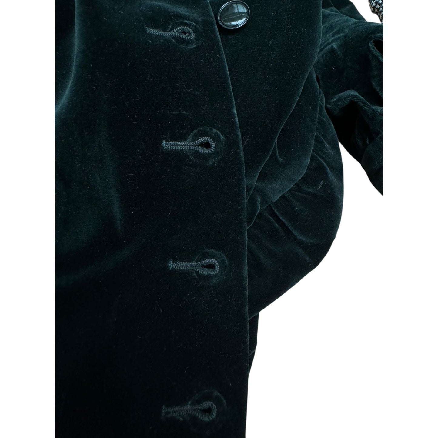 1980s Emerald Green Velvet Dress Size 38 / M