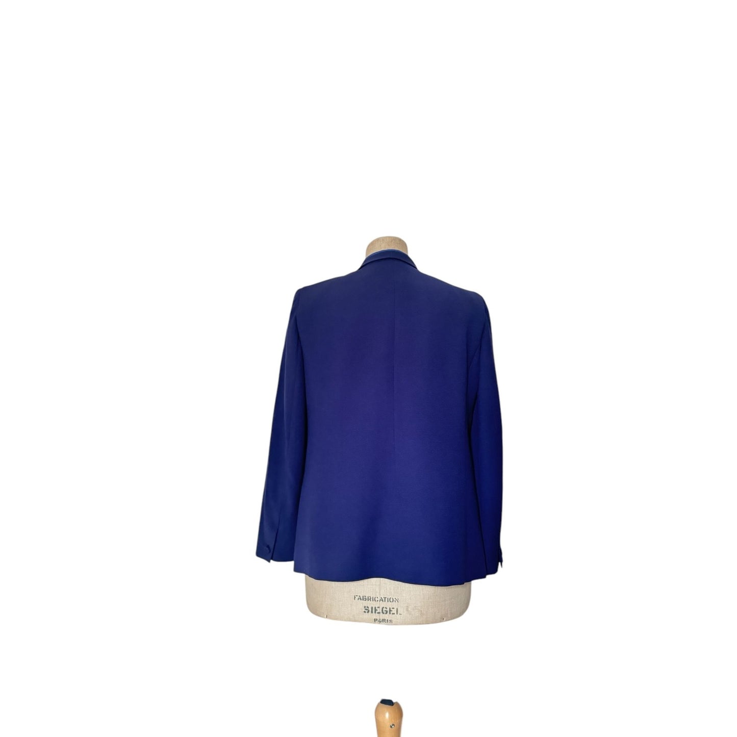 Navy Wool Blazer with Contrasting Lapel