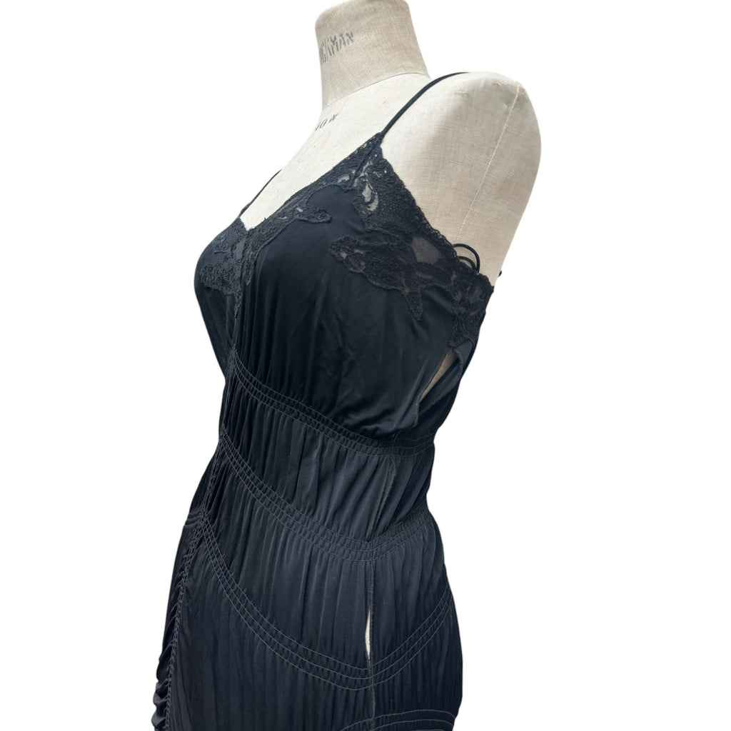 Rare 1990s Black Sculptural draped Dress