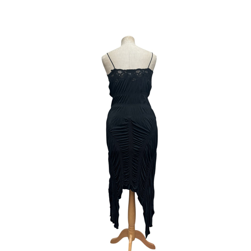 Rare 1990s Black Sculptural draped Dress