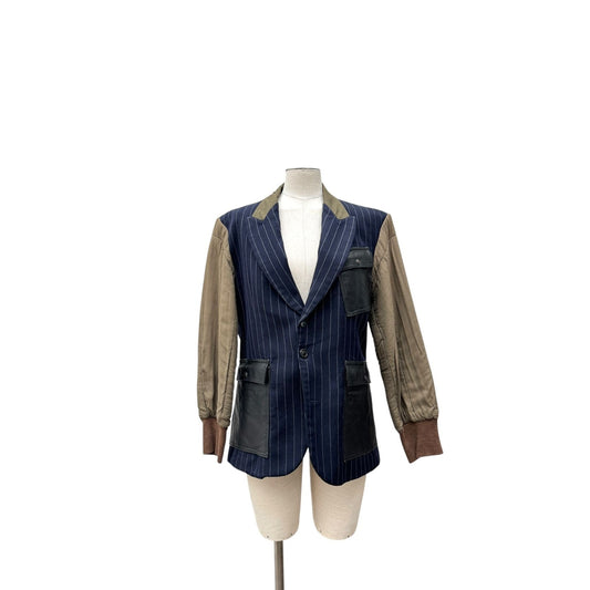 FW2001 Line 10 Navy Pinstripe Hybrid Blazer Jacket