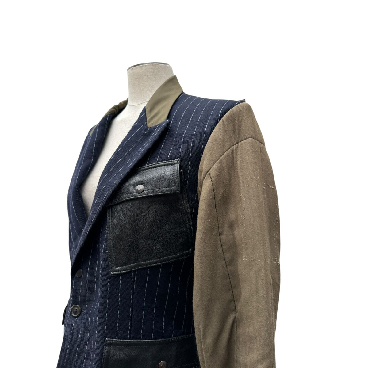FW2001 Line 10 Navy Pinstripe Hybrid Blazer Jacket