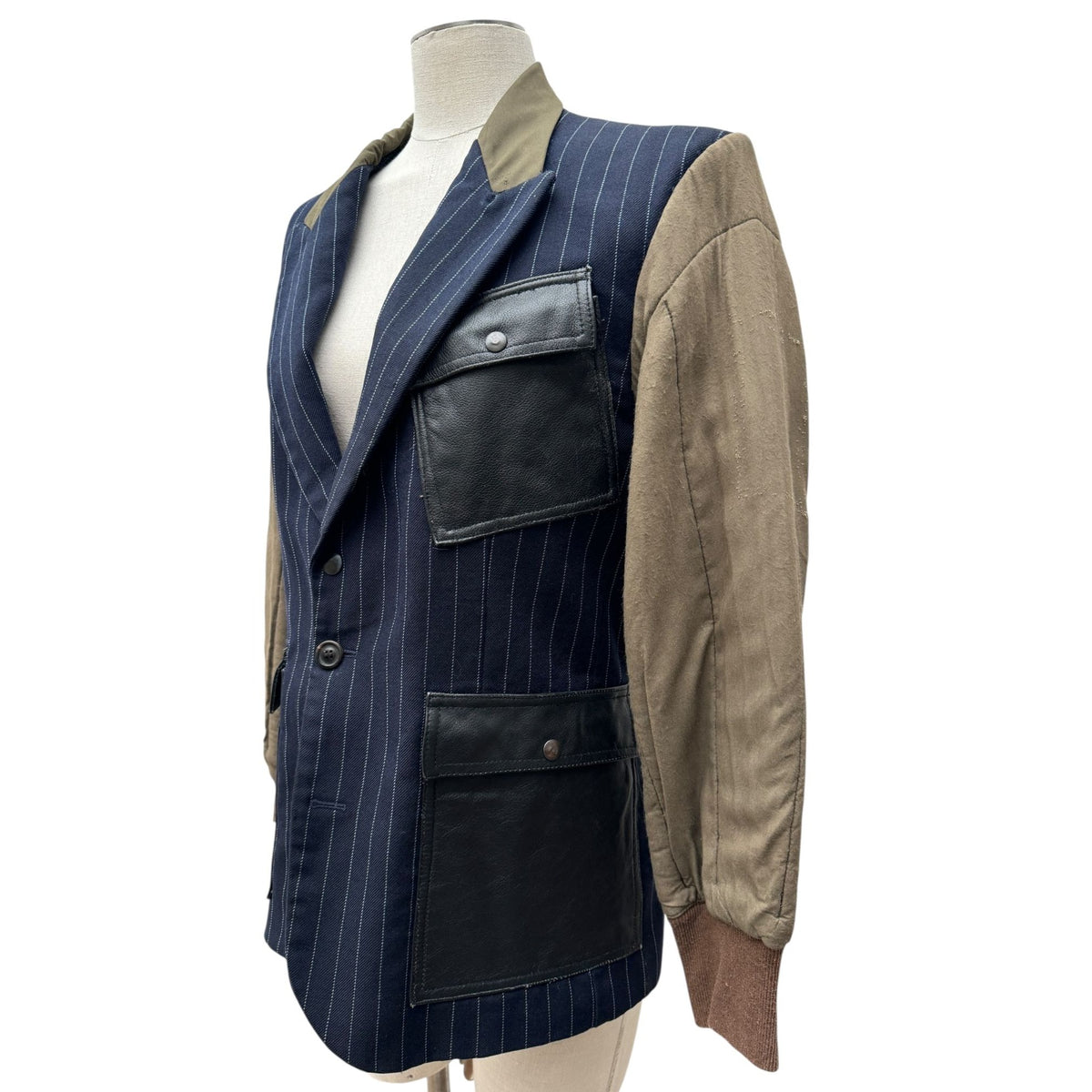 FW2001 Line 10 Navy Pinstripe Hybrid Blazer Jacket
