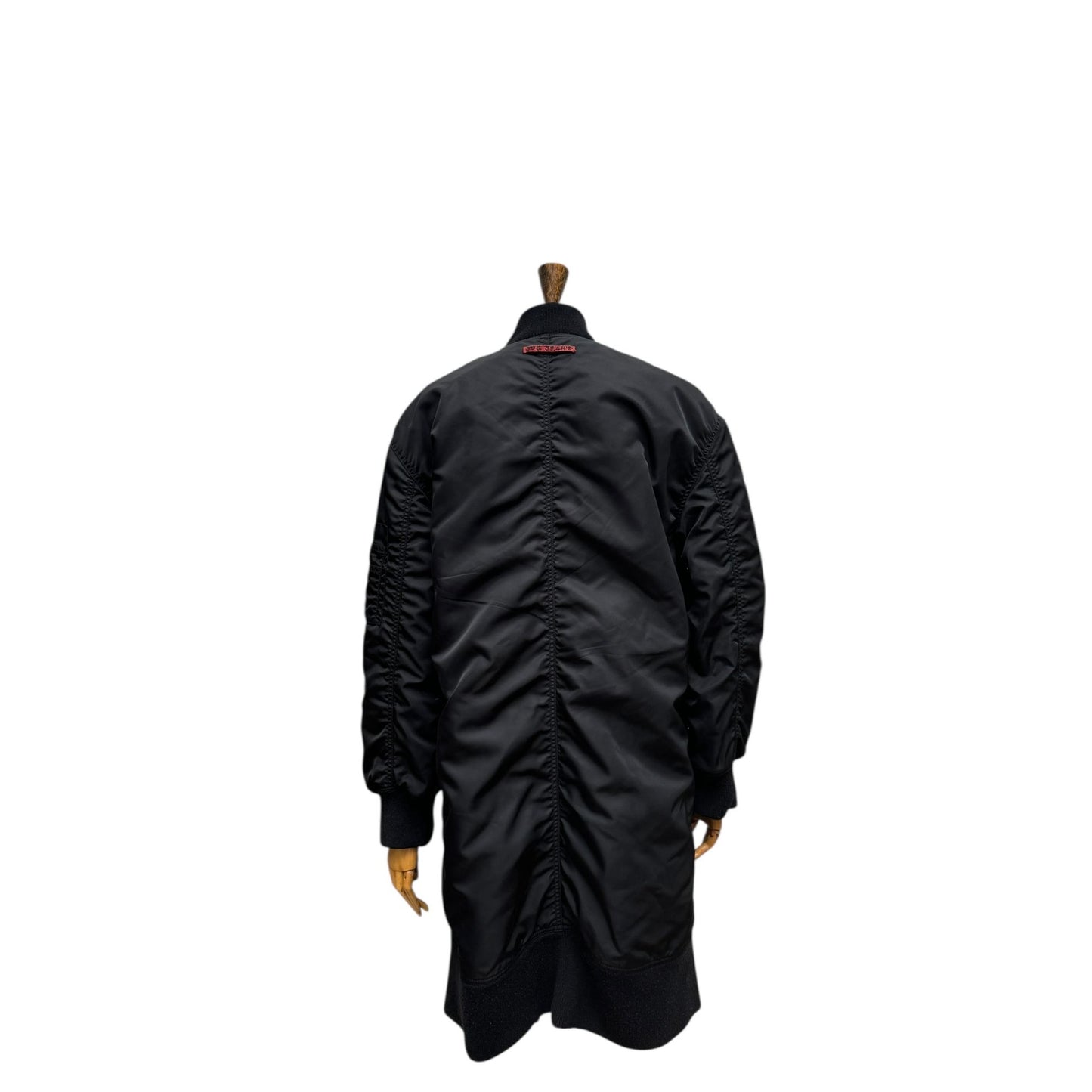 Vintage Elongated Black Bomber Jacket