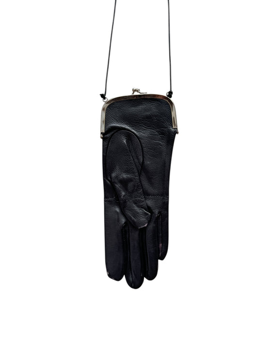 Artisanal SS 1999 Black Leather Glove Pouch Size OS (Glove size 8)