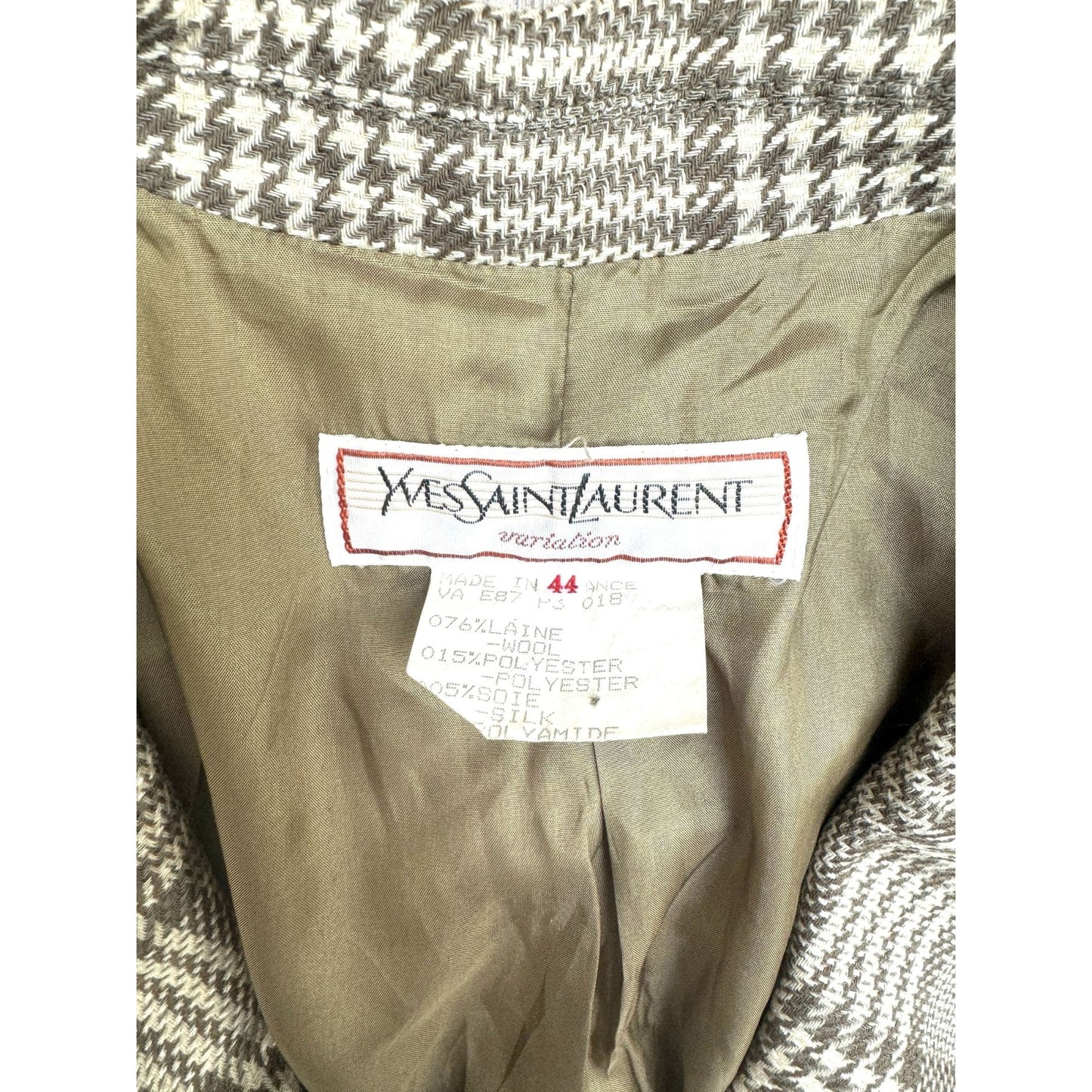 Brown Beige Checkered Skirt Suit