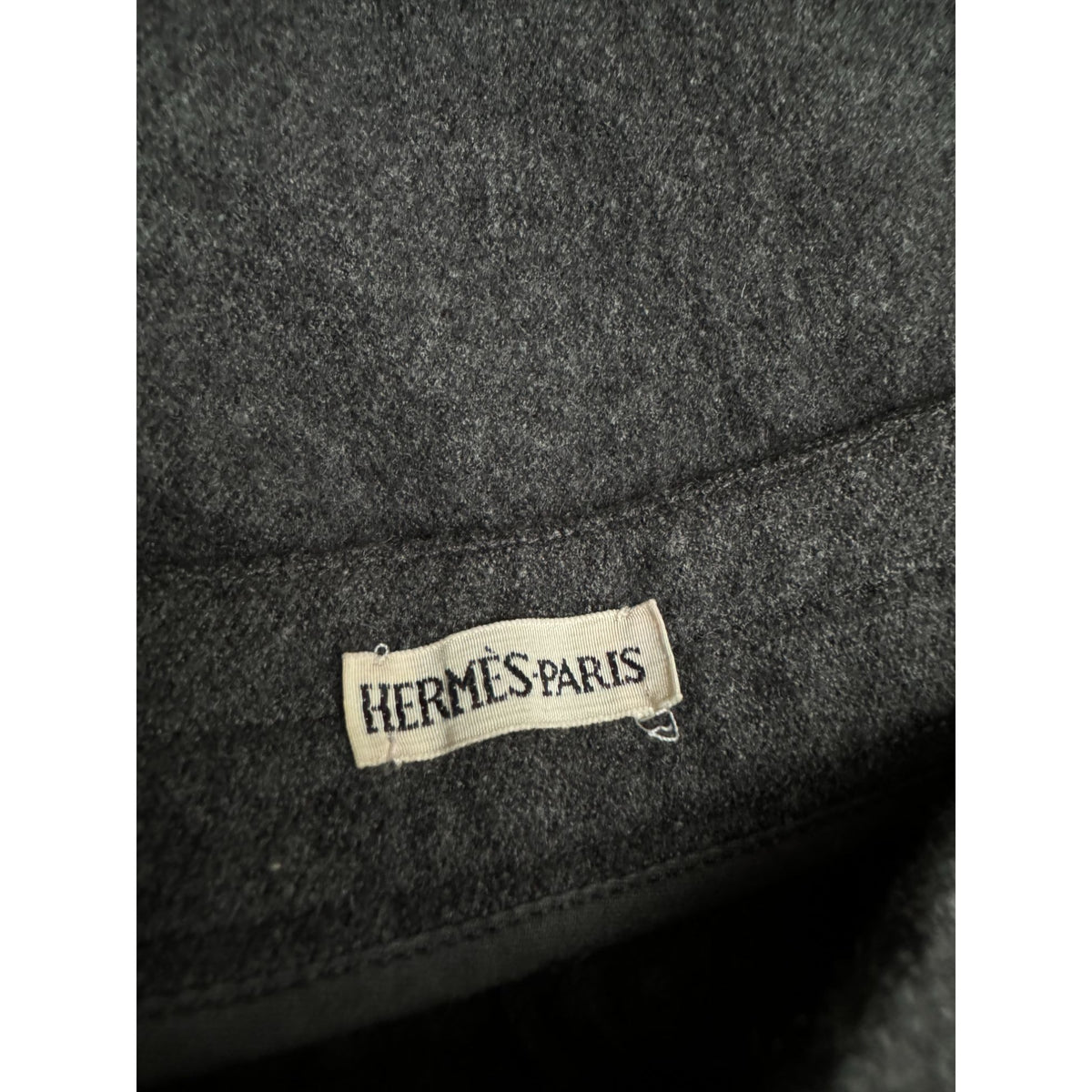 Grey Wool High-Waisted Straight-Leg Pants