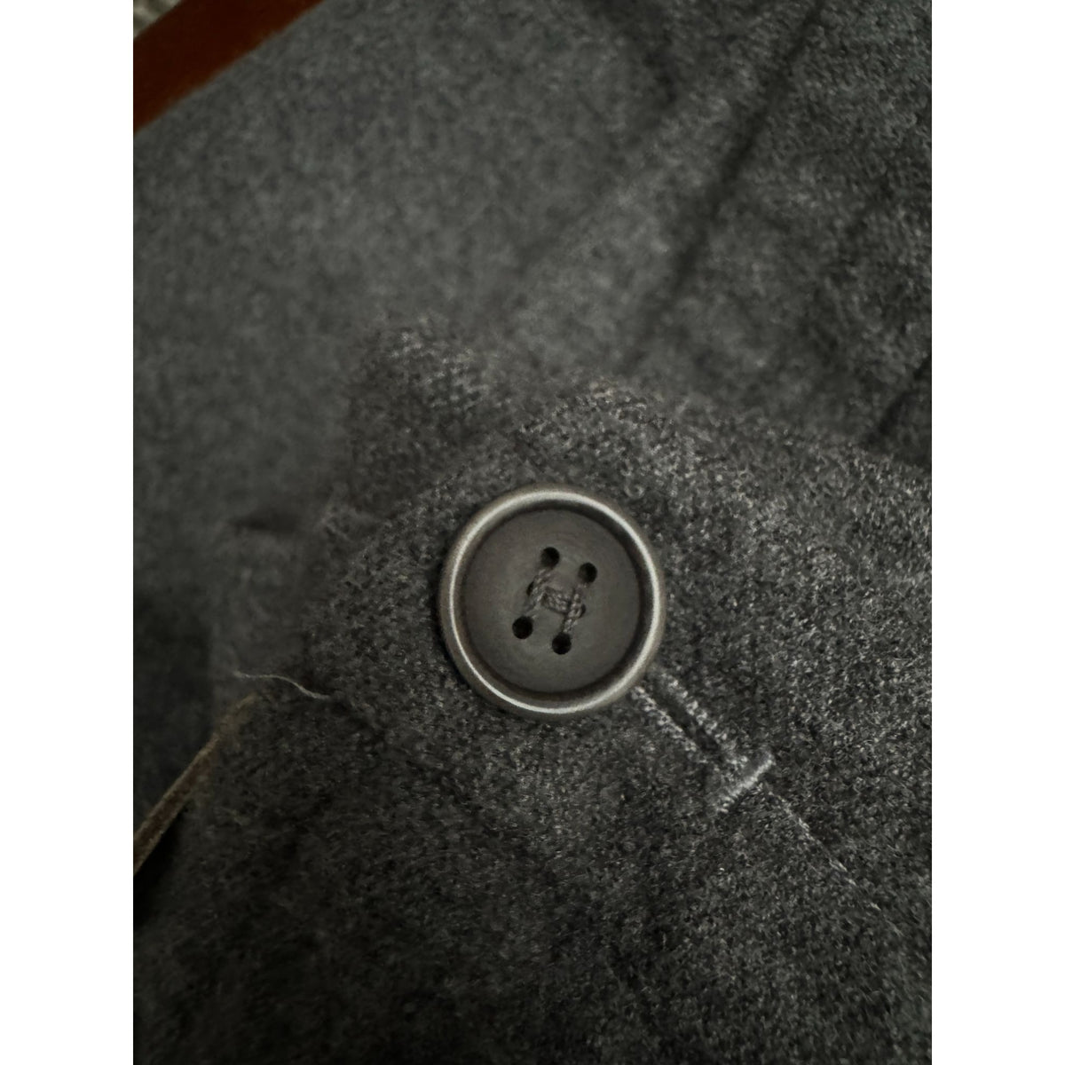 Grey Wool High-Waisted Straight-Leg Pants