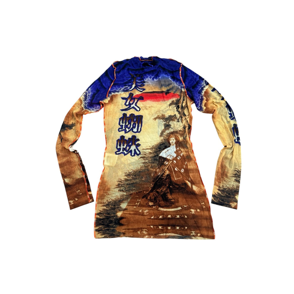 Vintage Used Chinese Mesh long sleeves Top
