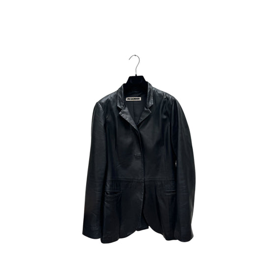 Black Leather Blazer Jacket