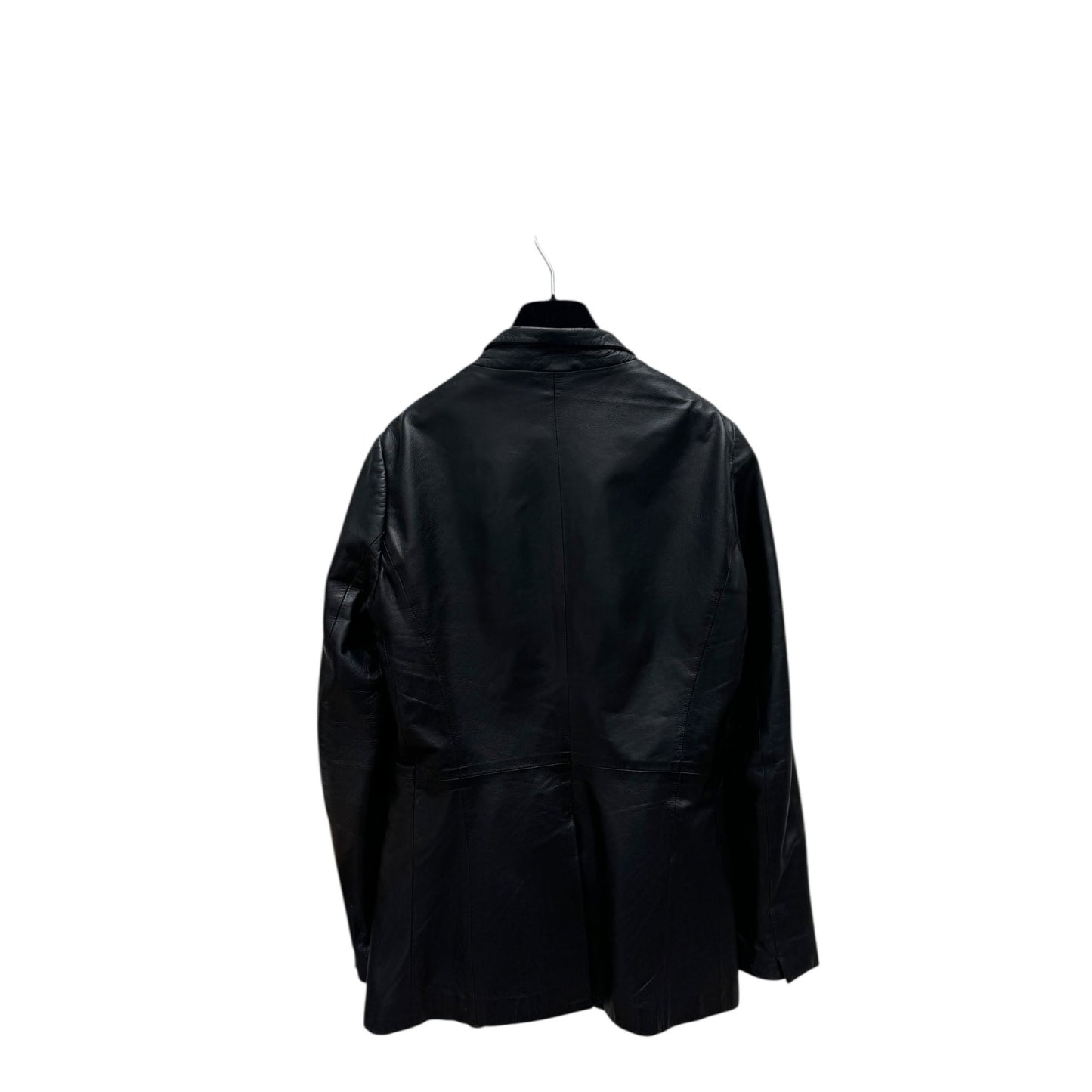 Black Leather Blazer Jacket