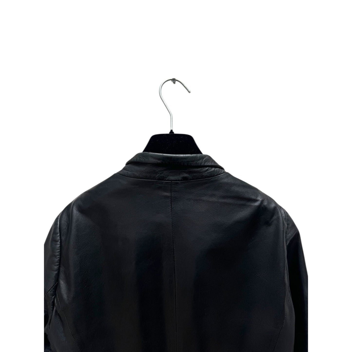 Black Leather Blazer Jacket