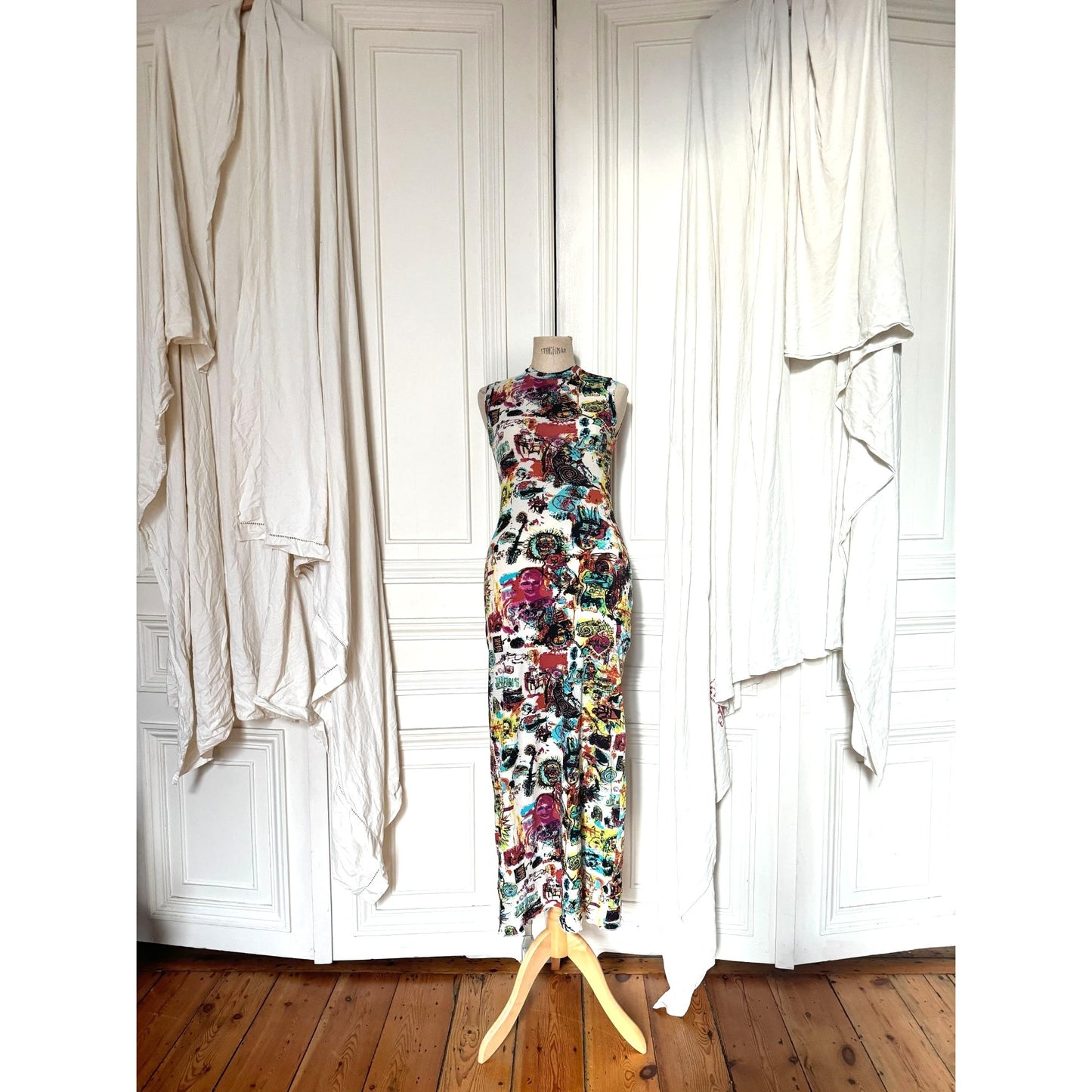 1990s Basquiat Mesh Maxi Dress