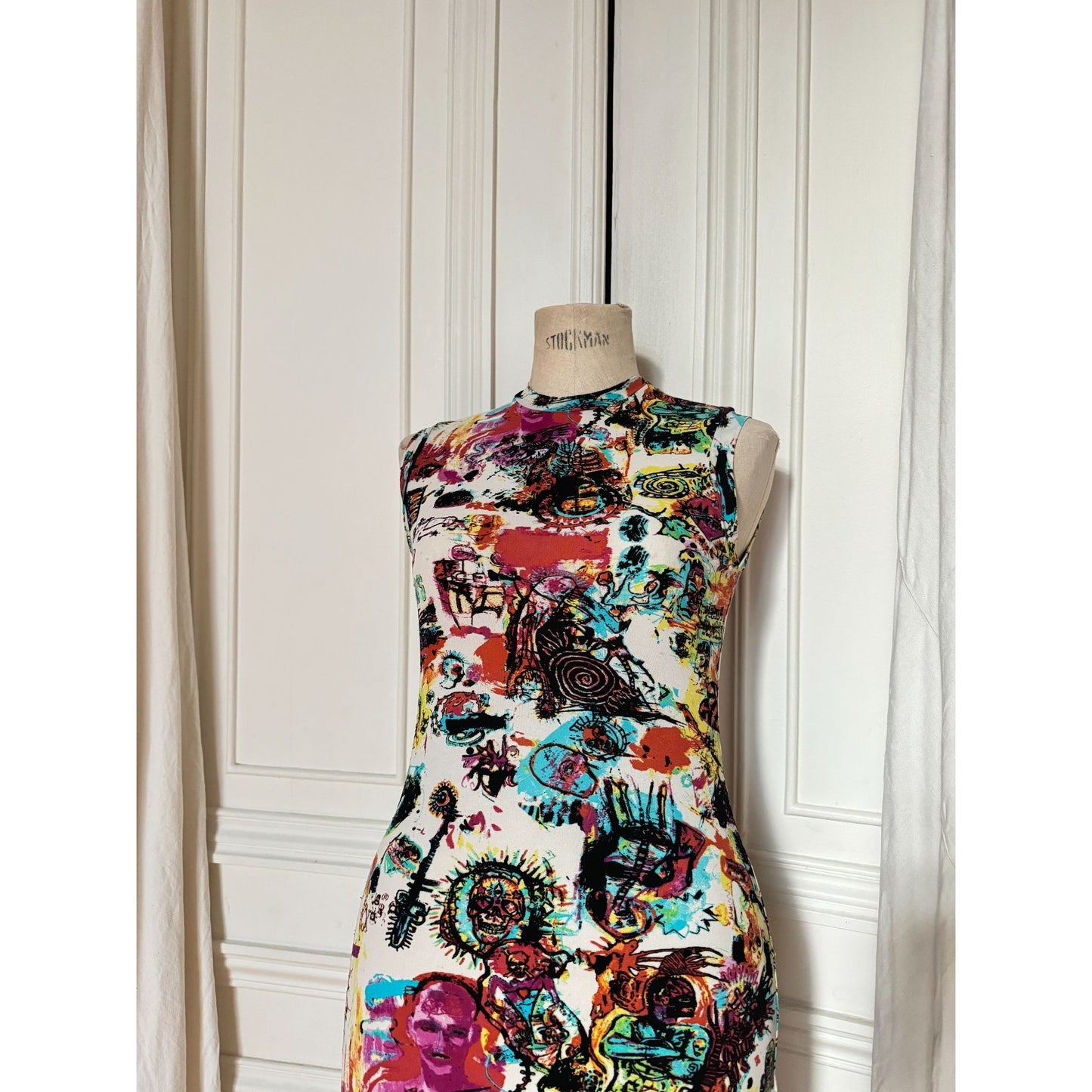 1990s Basquiat Mesh Maxi Dress