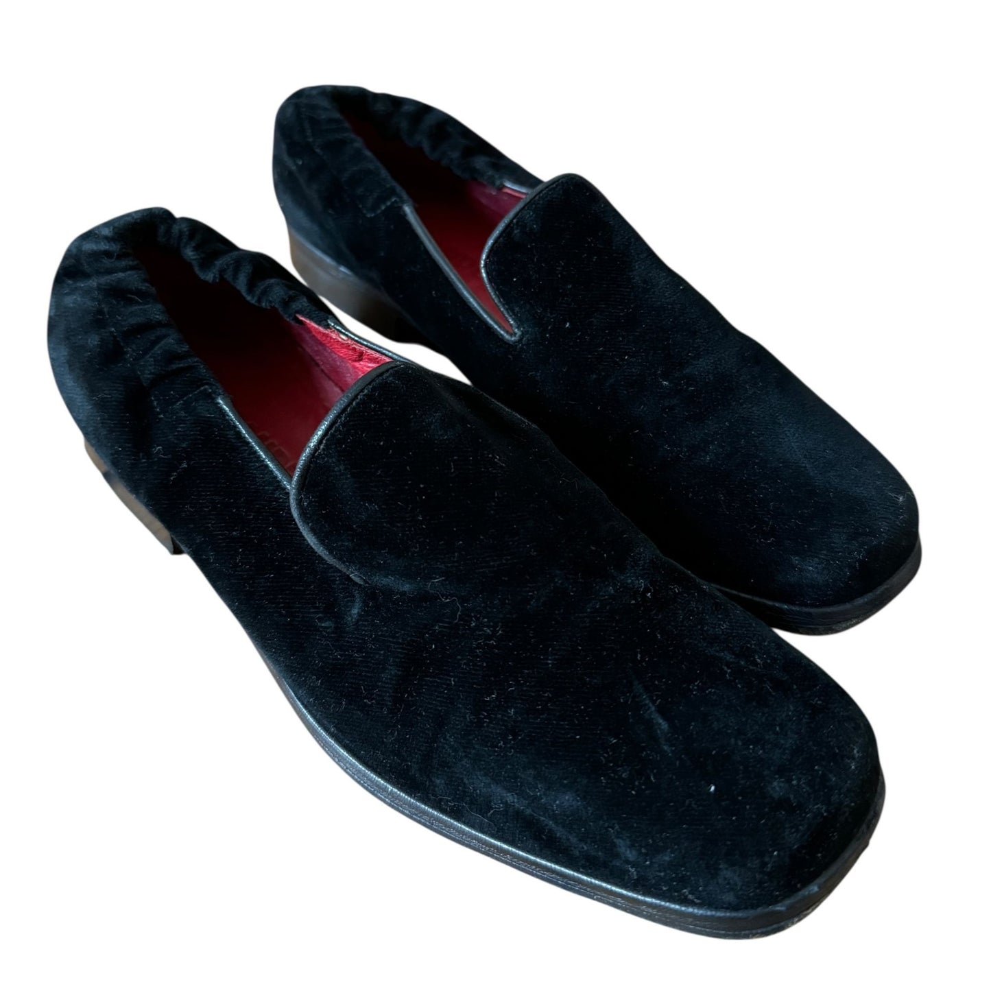 Black Suede Square-Toe Loafers