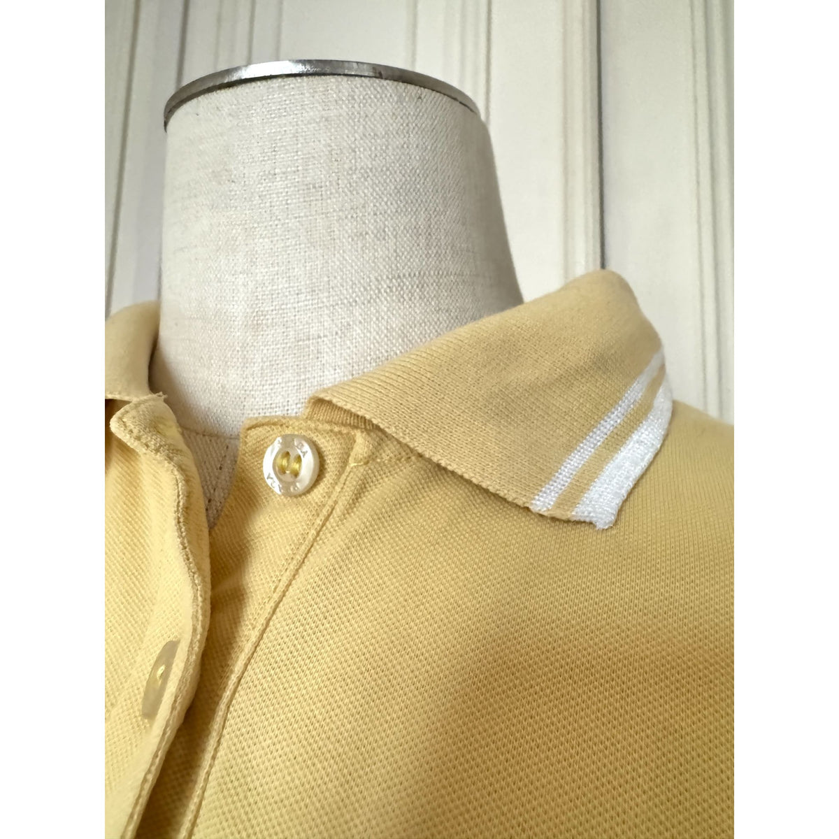 Yellow Cotton Piqué Sleeveless Polo Top