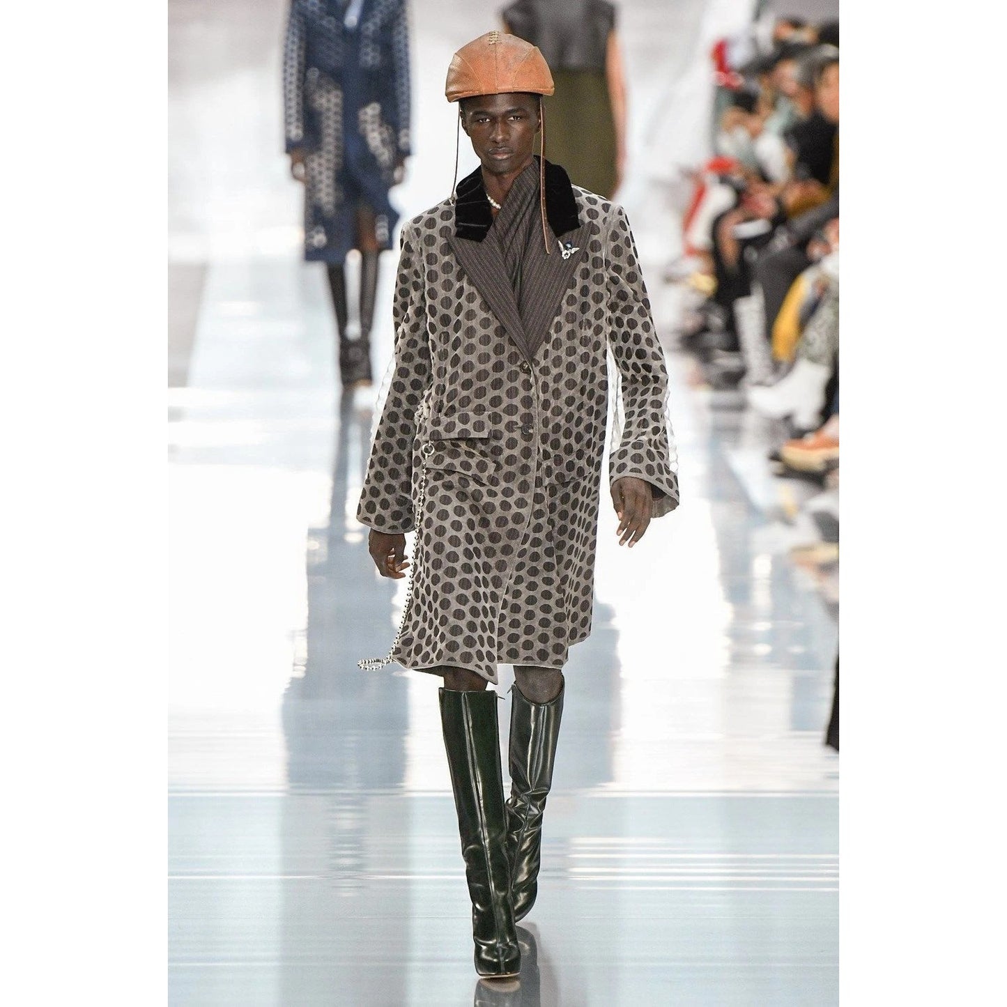 SS 2020 Grey Black Polka Dot Sheer Blazer