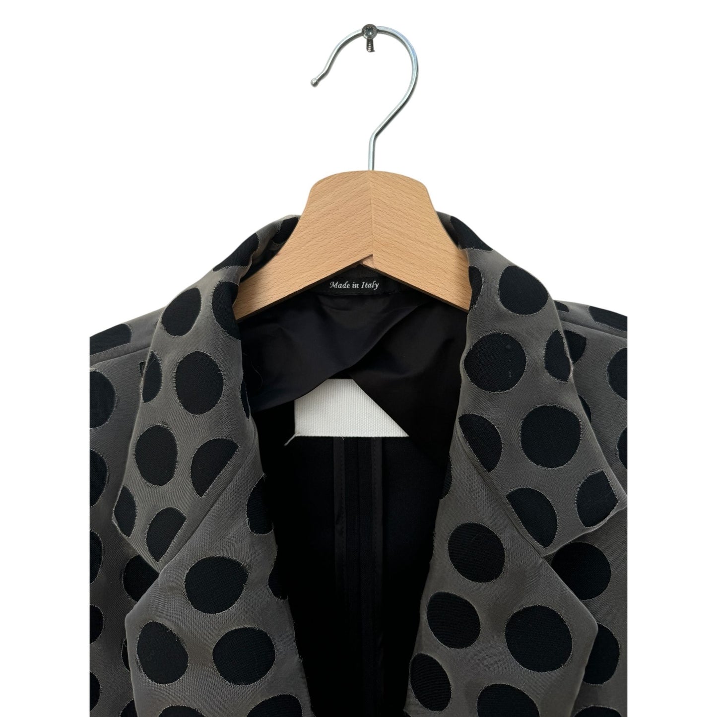 SS 2020 Grey Black Polka Dot Sheer Blazer