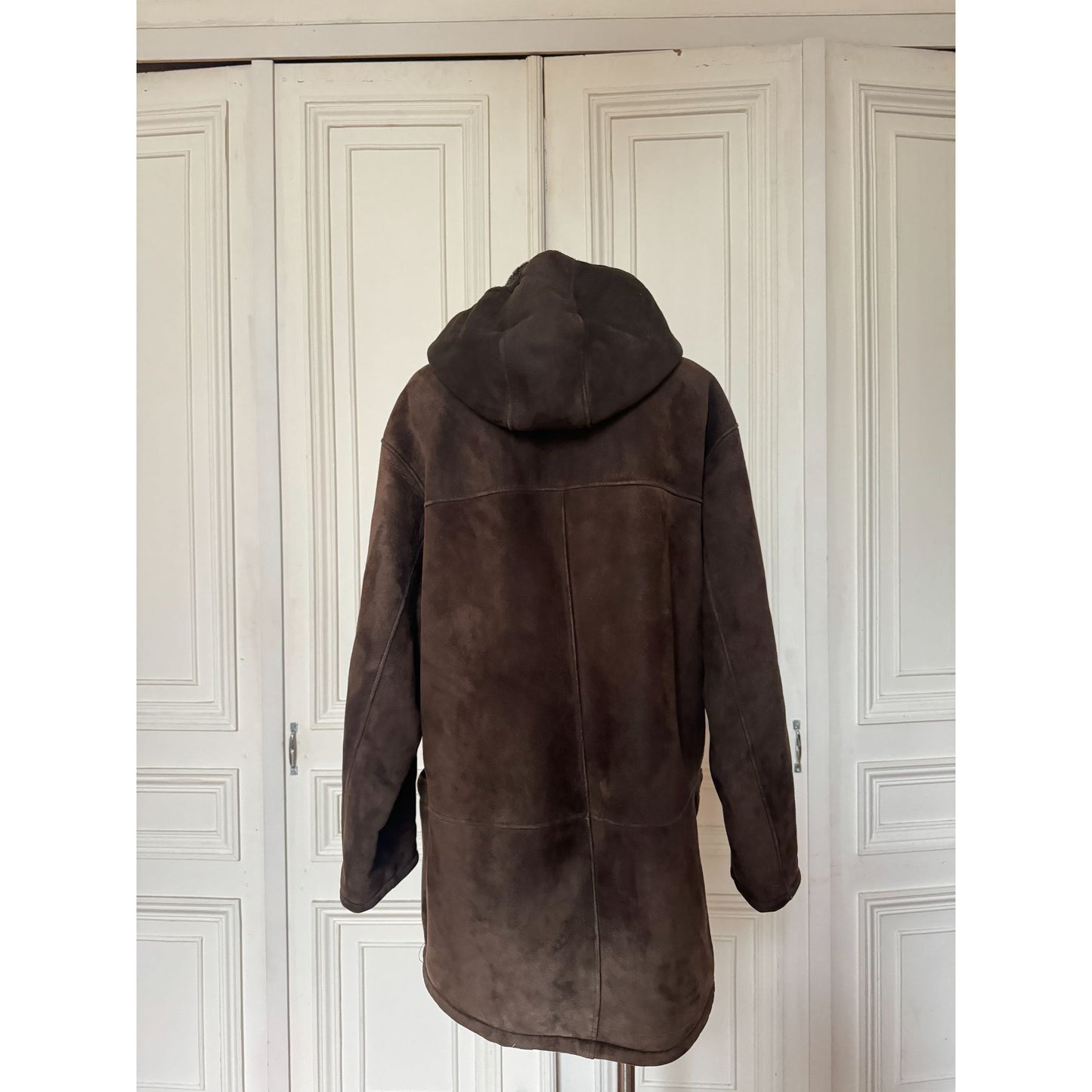 Brown Suede Shearling Coat 