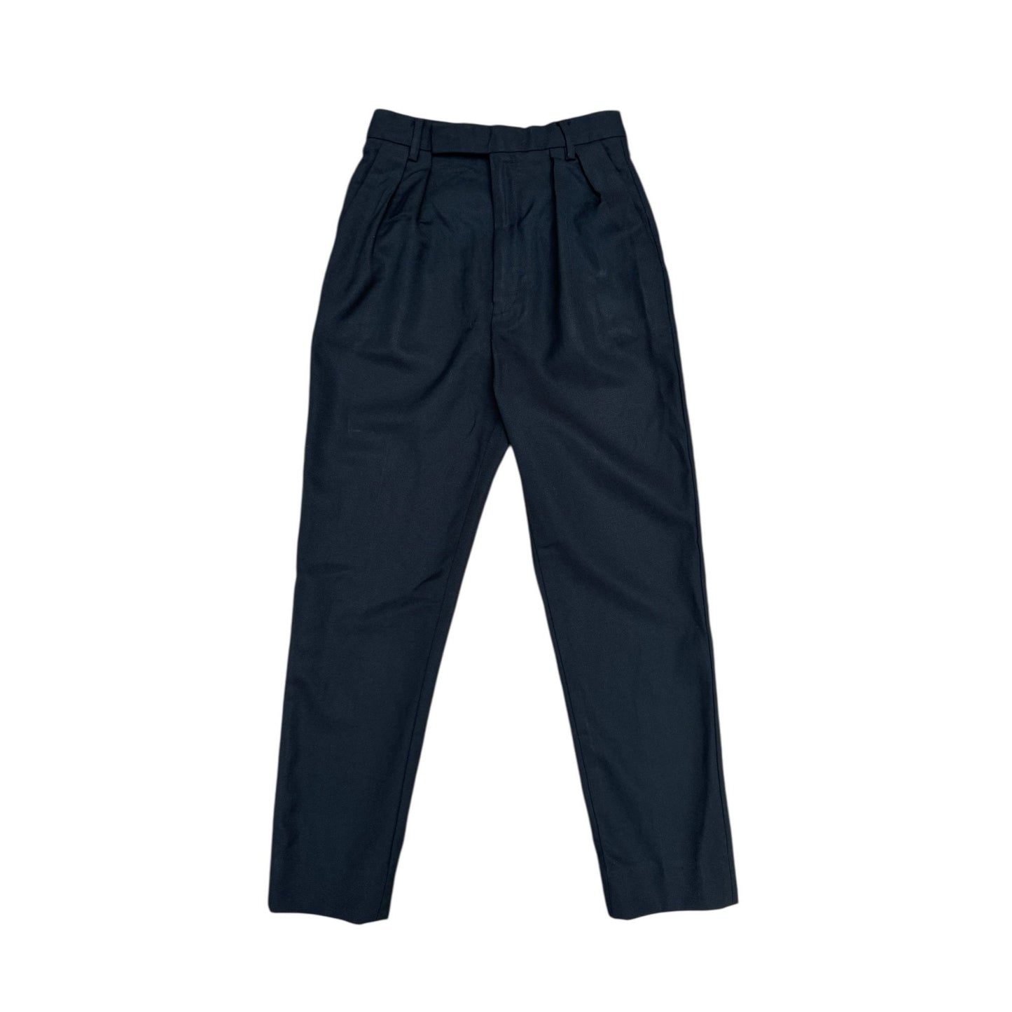 Black Wool High-Waist Trousers 