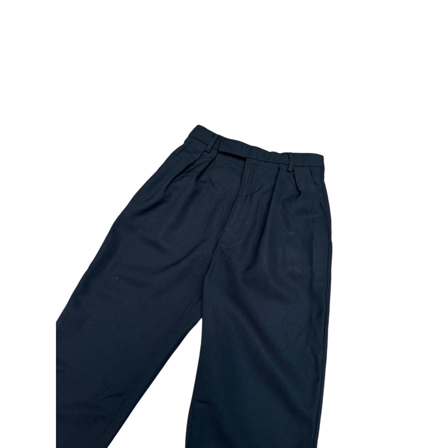 Black Wool High-Waist Trousers 