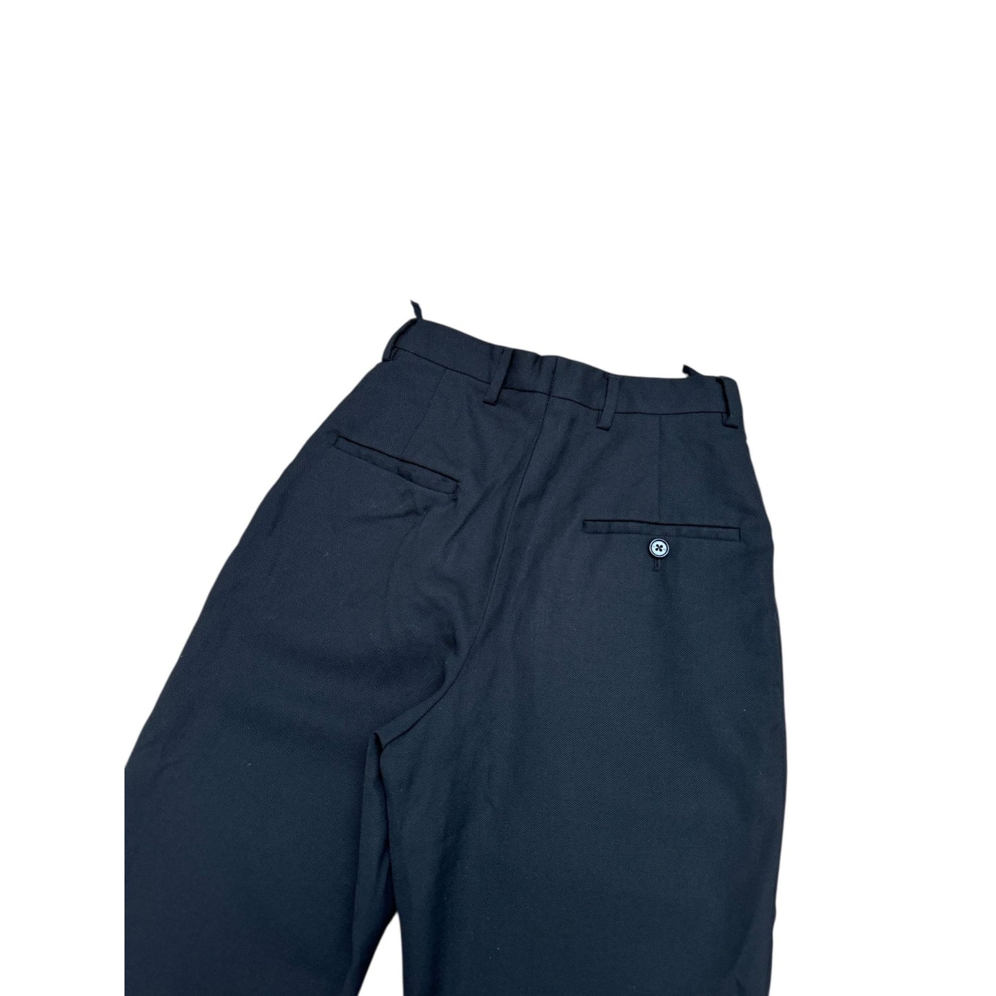 Black Wool High-Waist Trousers 