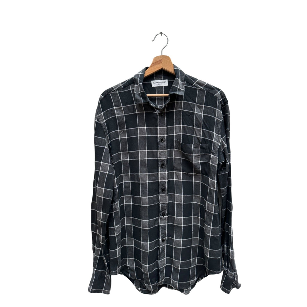 Navy Grey Checkered Shirt